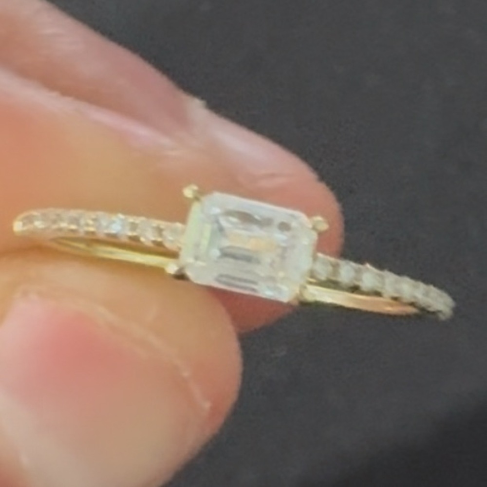 14k 3/4 carat vs diamond emerald cut natural diamond ring